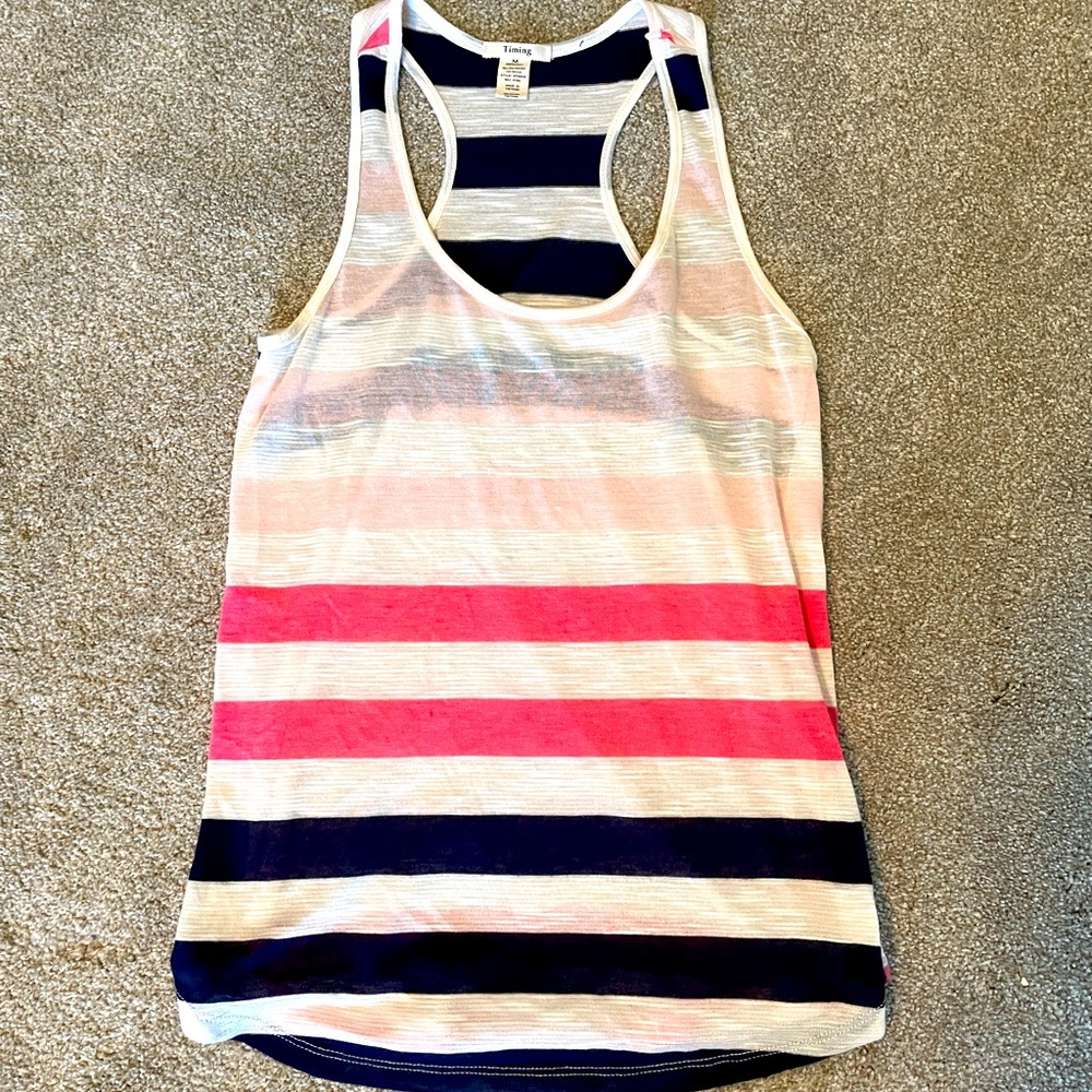 Racerback Pink Striped Tank